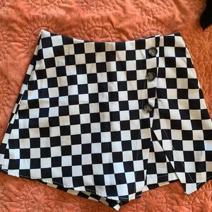Black and white checkered skort.